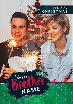 Great Brother Photo Christmas Card