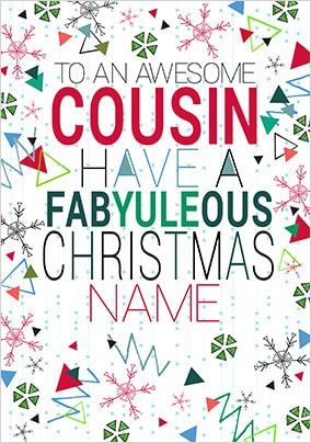 Cousin Fabyuleous Christmas Card