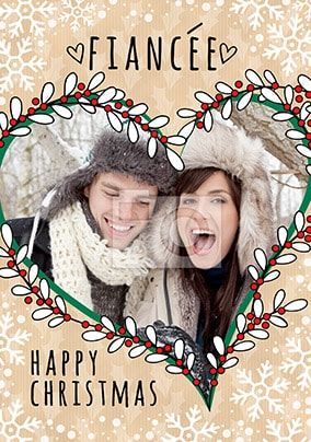Fiancee Happy Christmas Photo Card