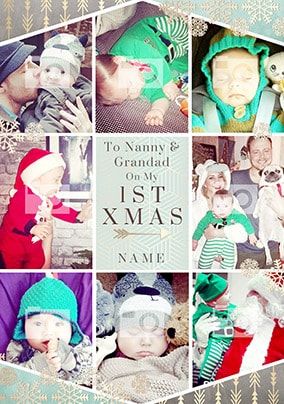 Nanny & Grandad 1st Christmas Photo Card