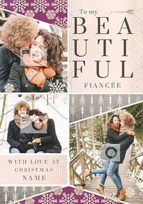 Beautiful Fiancee Multi Photo Christmas Card