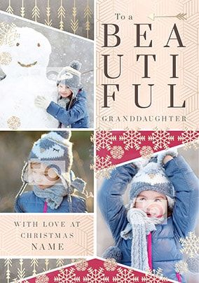 Beautiful Granddaughter Multi Photo Christmas Card