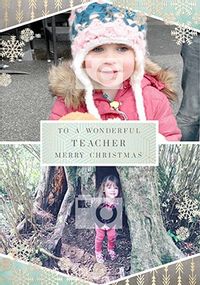 Tap to view Wonderful Teacher Multi Photo Christmas Card
