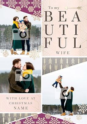 Beautiful Wife Multi Photo Christmas Card