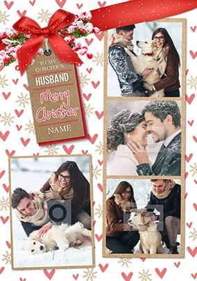 Husband Merry Christmas Multi Photo Card