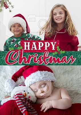 Happy Christmas Banner Multi Photo Card