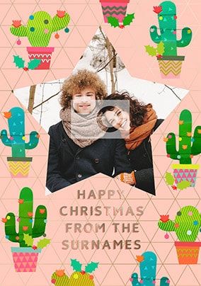 Christmas Cactus Photo Card
