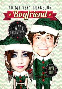 Tap to view Gorgeous Boyfriend Elf Photo Christmas Card