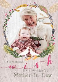 Mother-In-Law Christmas Wish Photo Card