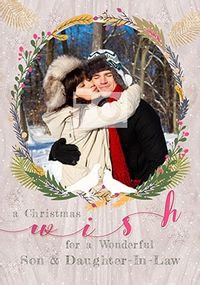 Son & Daughter-In-Law Christmas Wish Photo Card