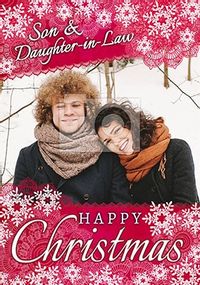 Son & Daughter-In-Law Happy Christmas Photo Card