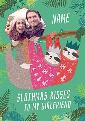 Girlfriend Slothmas Kisses Photo Card