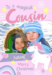 Magical Cousin Photo Christmas Card