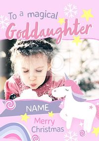 Magical Goddaughter Photo Christmas Card