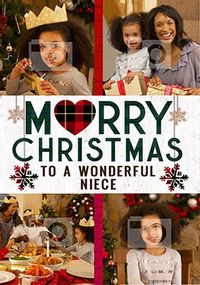 Tap to view Merry Christmas Wonderful Niece Multi Photo Card
