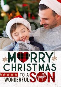 Wonderful Son Merry Christmas Photo Card