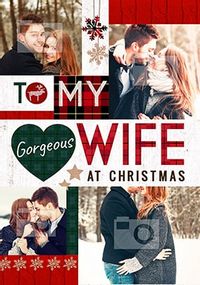 Gorgeous Wife At Christmas Multi Photo Card
