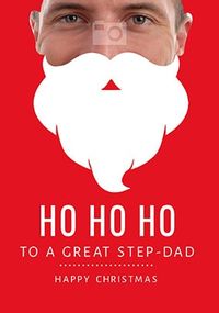 Great Step-Dad Santa Beard Photo Christmas Card