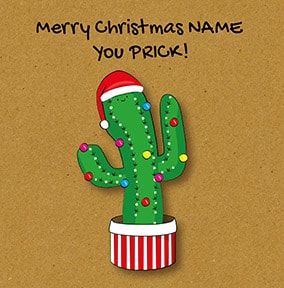Christmas Cactus Personalised Card