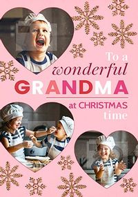 Wonderful Grandma Christmas Photo Stars Card