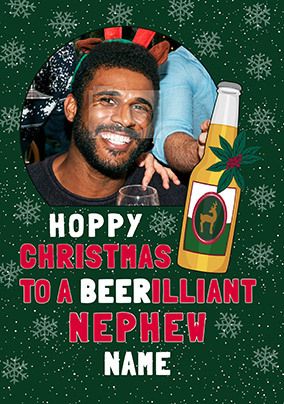 Beerilliant Nephew Christmas Photo Card