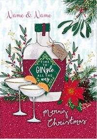 Special Couple Gin-gle  personalised Christmas Card