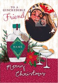Gincredible Friend personalised Christmas Card