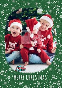 Snowflakes Merry Christmas photo Card