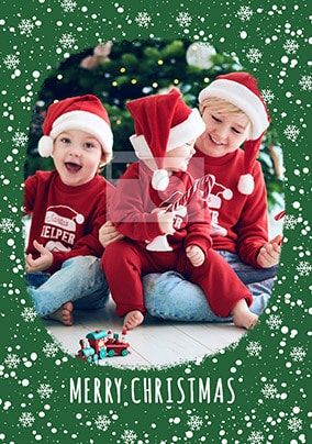 Snowflakes Merry Christmas photo Card