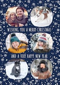 6 photo upload Snowy Christmas Card