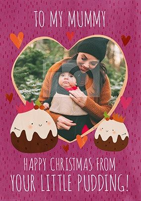 Mummy from your Little Pudding personalised Christmas Card