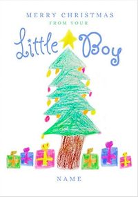Tap to view Merry Christmas from your Little Boy Personalised Card
