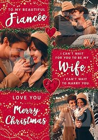 Tap to view Fiancée multi photo festive Christmas Card