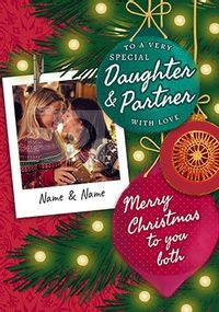 Tap to view Daughter and Partner photo Christmas Card