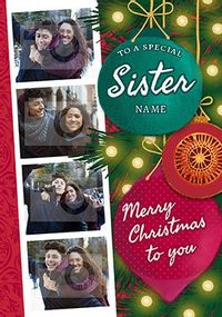 Sister multi photo Christmas Card
