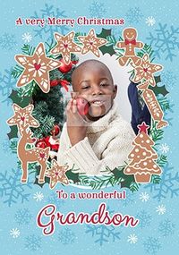 Wonderful Grandson at Christmas Photo Card