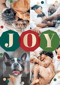 Tap to view Joy 4 Photo personalised Christmas Card