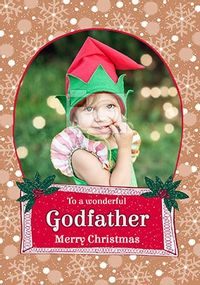 Wonderful Godfather at Christmas Photo Card