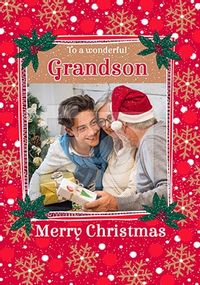 Grandson traditional photo Christmas Card