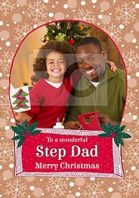 Tap to view Step Dad traditional photo Christmas Card