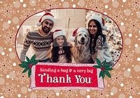 Tap to view A Hug and a Thank You Photo Christmas Card