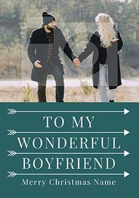 Wonderful Boyfriend Photo Christmas Card