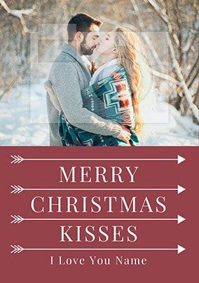 Merry Christmas Kisses Photo Card