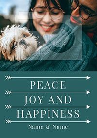 Peace, Joy and Happiness Photo Christmas Card