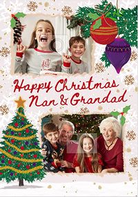Happy Christmas Nan & Grandad Photo Card