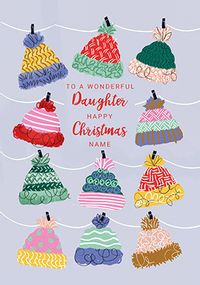 Tap to view Daughter Christmas Hats Personalised Christmas Card