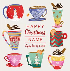 Happy Christmas Mugs Personalised Card