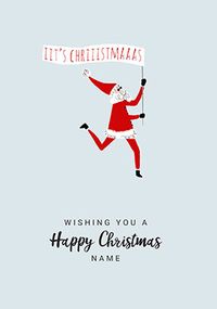 Tap to view Santa Running Personalised Christmas Card