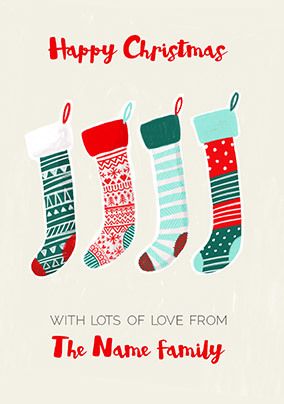 Christmas Stockings Personalised Card