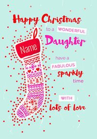 Tap to view Daughter Christmas Stocking Personalised Card